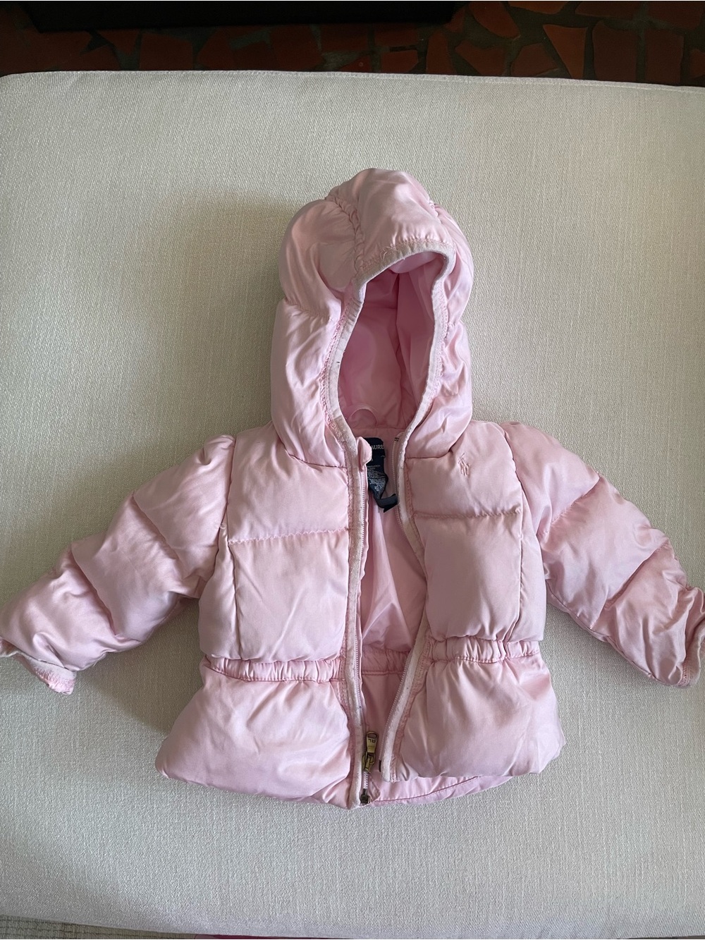 Ralph Lauren Light Pink Quilted Puffer Jacket with Hood